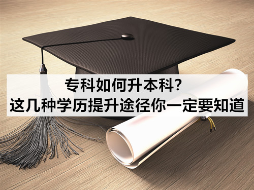 专科如何升本科？这几种学历提升途径你一定要知道