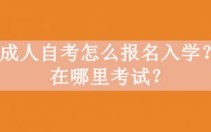 成人自考怎么报名入学