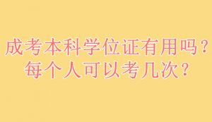 成考本科学位证有用吗