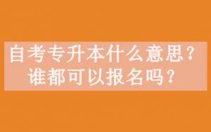 自考专升本什么意思