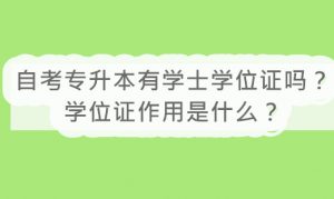 自考专升本有学士学位证吗