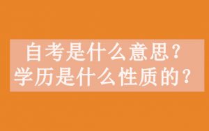 自考是什么意思